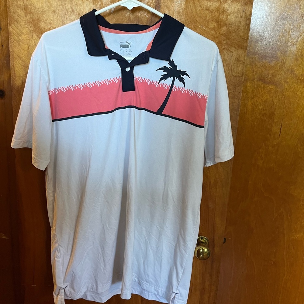 PUMA palm tree golf polo